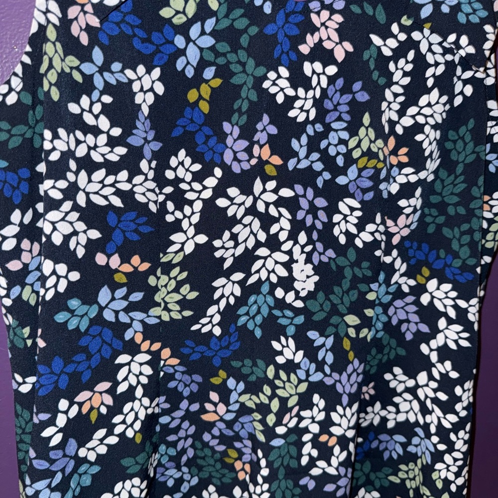 CAbi Floral Dress in Blue and White - Picture 3 of 5